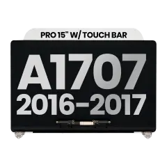 Complete LCD Display Assembly Compatible For MacBook Pro 15" W/ Touch Bar (A1707 / Late 2016 / Mid 2017) (Used OEM Pull: Grade A) (Silver)