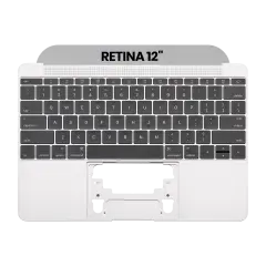 Top Case With Keyboard And Microphone Compatible For MacBook Retina 12" (A1534 / Early 2016 / Mid 2017) (US English) (Used OEM Pull: Grade A) (Space Gray)