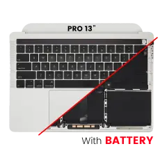 Top Case Assembly With Battery And Keyboard Compatible For MacBook Pro 16" (A2141 / Mid 2019) (US English) (Used OEM Pull: Grade B/C) (Silver)