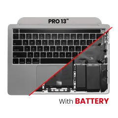 Top Case Assembly With Battery And Keyboard For MacBook Pro 13" A2251 (2020) (US Keyboard)(Used OEM Pull: Grade B) (Space Gray)