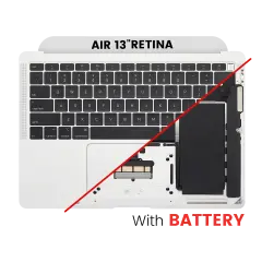 Top Case Assembly With Battery And Keyboard Compatible For MacBook Air 13" Retina (A1932 / Late 2018 / Early 2019 / Mid 2019) (US English) (Used OEM Pull: Grade B) (Silver)