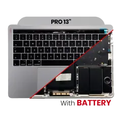 Top Case Assembly With Battery And Keyboard Compatible For MacBook Pro 13" Touch Bar (A1706 / Late 2016 / Mid 2017) (US Keyboard) (Space Gray)