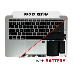 Top Case Assembly With Battery And Keyboard Compatible For MacBook Pro 13" Retina (A1425 / Late 2012 / Early 2013) (US Keyboard) (Used OEM Pull: Grade New)