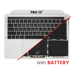 Top Case Assembly (With Battery And Keyboard) Compatible For MacBook Pro 13" (A2159 / Mid 2019) (US English) (Silver)