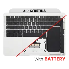 Top Case Assembly With Battery And Keyboard Compatible For MacBook Air 13" Retina (A1932 / Late 2018 / Early 2019 / Mid 2019) (US English) (Used OEM Pull: Grade New) (Silver)