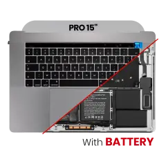 Top Case Assembly (With Battery And Keyboard) Compatible For MacBook Pro 15" Touch Bar (A1990 / Late 2018 / Early 2019) (Space Gray) (UK English)
