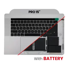 Top Case Assembly (With Battery And Keyboard) Compatible For MacBook Pro 15" W/ Touch Bar (A1707 / Late 2016 / Mid 2017) (Space Gray) (UK English)