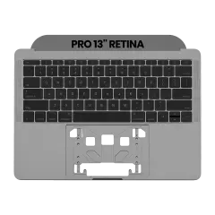 Top Case With Keyboard Compatible For MacBook Pro 13" Retina (A1708 / Late 2016 / Mid 2017) (US Keyboard) (Used OEM Pull: Grade New) (Space Gray)