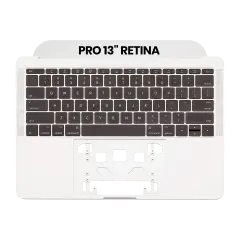 Top Case With Keyboard Compatible For MacBook Pro 13" Retina (A1708 / Late 2016 / Mid 2017) (US Keyboard) (Used OEM Pull: Grade New) (Silver)
