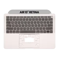 Top Case With Keyboard Compatible For MacBook Air 13" Retina (A1932 / Late 2018 / Early 2019 / Mid 2019) (US English) (Used OEM Pull: Grade New) (Space Gray)