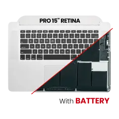 Top Case Assembly With Battery And Keyboard Compatible For MacBook Pro 15" Retina (A1398 / Late 2013 / Mid 2014) (US Keyboard)