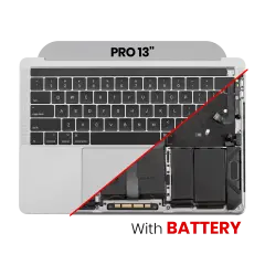 Top Case Assembly (With Battery And Keyboard) Compatible For MacBook Pro 13" (A1989 / Late 2018 / Early 2019) (US Keyboard) (Used OEM Pull: Grade B/C) (Space Gray)