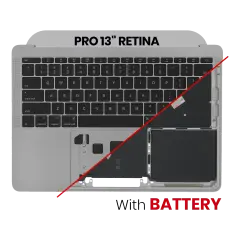 Top Case Assembly With Battery And Keyboard Compatible For MacBook Pro 13" Retina (A1708 / Late 2016) (US Keyboard) (Used OEM Pull: Grade New) (Space Gray)