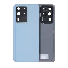 Back Cover Glass With Camera Lens Compatible For Samsung Galaxy S20 Ultra (No Logo) (Aftermarket Plus) (Cloud Blue)