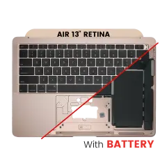 Top Case Assembly With Battery And Keyboard Compatible For MacBook Air 13" Retina (A1932 / Late 2018 / Early 2019 / Mid 2019) (US English) (Used OEM Pull: Grade B/C) (Rose Gold)