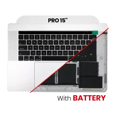 Top Case Assembly With Battery And Keyboard Compatible For MacBook Pro 15" Touch Bar (A1707 / Late 2016 / Mid 2017) (US Keyboard) (Silver)