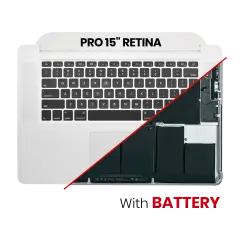 Top Case Assembly With Battery And Keyboard Compatible For MacBook Pro 15" Retina (A1398 / Mid 2015) (US Keyboard)