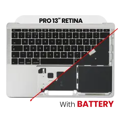 Top Case Assembly With Battery And Keyboard Compatible For MacBook Pro 13" Retina (A1708 / Late 2016) (US Keyboard) (Used OEM Pull: Grade New) (Silver)