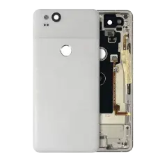 Back Housing W/ Small Components Pre-Installed Compatible For Google Pixel 2 (Genuine OEM) (Clearly White)