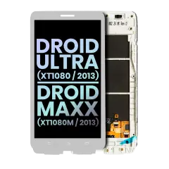 LCD Assembly With Frame For Motorola Droid Ultra (XT1080 / 2013) / Droid Maxx (XT1080M / 2013) (Genuine OEM) (White)