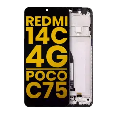 LCD Assembly With Frame Compatible For Xiaomi Redmi 14C 4G / Poco C75 (Refurbished) (All Colors)