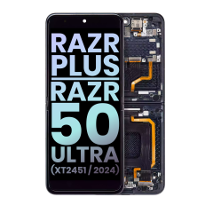 Main OLED Assembly Compatible For Motorola Razr Plus / Razr 50 Ultra (XT2451 / 2024) (Genuine OEM) (Midnight Blue)