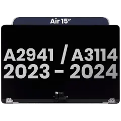 Complete LCD Display Assembly Compatible For MacBook Air 15" (A2941 / Mid 2023) / Air 15" (A3114 / Mid 2024) (Used OEM Pull: Grade A) (Midnight)