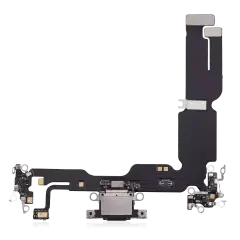 Charging Port Flex Cable Compatible For iPhone 15 Plus (Aftermarket Plus) (Black)