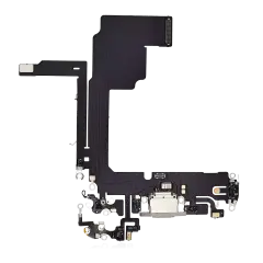 Charging Port Flex Cable Compatible For iPhone 15 Pro (Aftermarket Plus) (White Titanium)