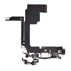 Charging Port Flex Cable Compatible For iPhone 15 Pro (Aftermarket Plus) (Black Titanium)