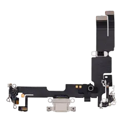 Charging Port Flex Cable Compatible For iPhone 14 Plus (Used OEM Pull) (Starlight)