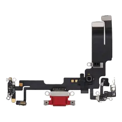 Charging Port Flex Cable Compatible For iPhone 14 (Used OEM Pull) (Red)