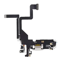 Charging Port Flex Cable Compatible For iPhone 14 Pro (Aftermarket Plus) (Silver)