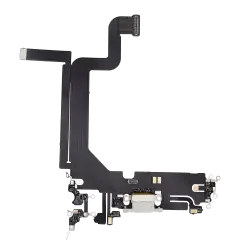 Charging Port Flex Cable Compatible For iPhone 14 Pro Max (Aftermarket Plus) (Silver)