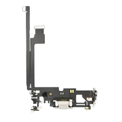 Charging Port Flex Cable Compatible For iPhone 12 Pro Max (Used OEM Pull) (Silver)