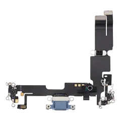 Charging Port Flex Cable Compatible For iPhone 14 Plus (Used OEM Pull) (Blue)