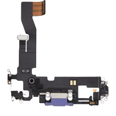Charging Port Flex Cable Compatible For iPhone 12 / 12 Pro (Used OEM Pull) (Purple)