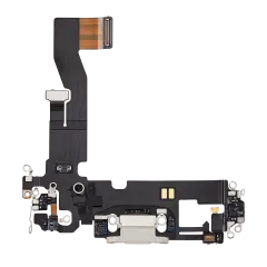 Charging Port Flex Cable Compatible For iPhone 12 / 12 Pro (Used OEM Pull) (White)