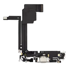 Charging Port Flex Cable Compatible For iPhone 15 Pro Max (Premium) (White Titanium)