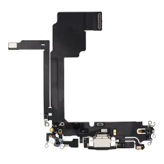 Charging Port Flex Cable Compatible For iPhone 15 Pro Max (Premium) (Black Titanium)
