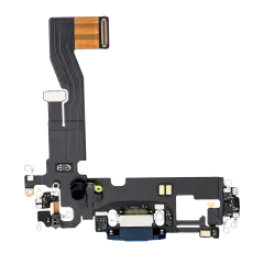 Charging Port Flex Cable Compatible For iPhone 12 / 12 Pro (Used OEM Pull) (Pacific Blue)