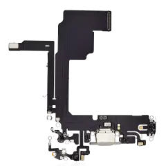 Charging Port Flex Cable Compatible For iPhone 15 Pro (Premium) (White Titanium)