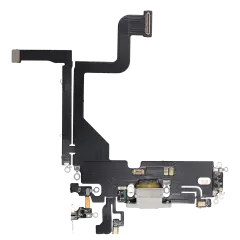 Charging Port Flex Cable Compatible For iPhone 13 Pro (Aftermarket Plus) (Silver)