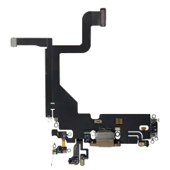 Charging Port Flex Cable Compatible For iPhone 13 Pro (Used OEM Pull) (Gold)