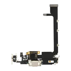Charging Port Flex Cable With Board Compatible For iPhone 11 Pro Max (Aftermarket Plus) (Silver)