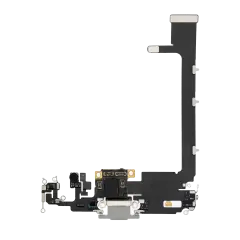 Charging Port Flex Cable With Board Compatible For iPhone 11 Pro Max (Premium) (Silver)