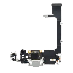 Charging Port Flex Cable With Board Compatible For iPhone 11 Pro (Premium) (Silver)