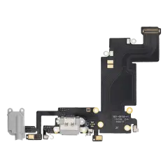 Charging Port Flex Cable Compatible For iPhone 6S Plus (Aftermarket) (Silver)