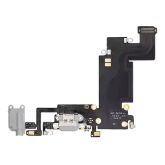 Charging Port Flex Cable Compatible For iPhone 6S Plus (Premium) (Silver)