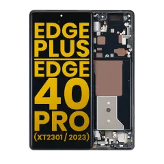 OLED Assembly With Frame Compatible For Motorola Edge Plus / Edge 40 Pro (XT2301 / 2023) (Refurbished) (Interstellar Black)